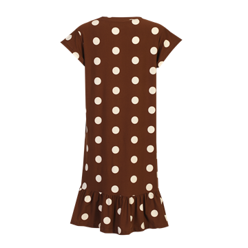 Liberté - Alma U-TShirt Frill Dress - Brown Creme Dot